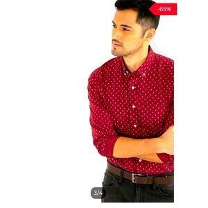 Lee shirt long-sleeved dress for men size M color red like new